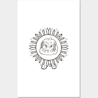 Maltipoo Sunflower Posters and Art